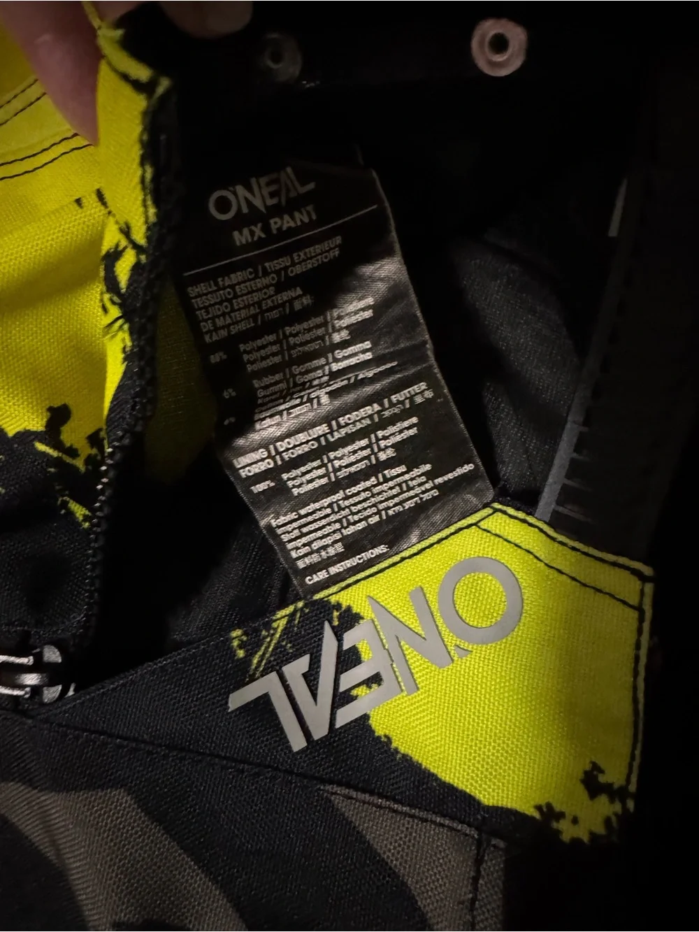 Kids' O’Neal Black & Yellow Motocross Pants and matching shirt